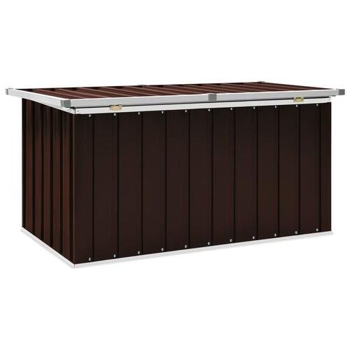 Opbevaringskasse til haven 129x67x65 cm brun