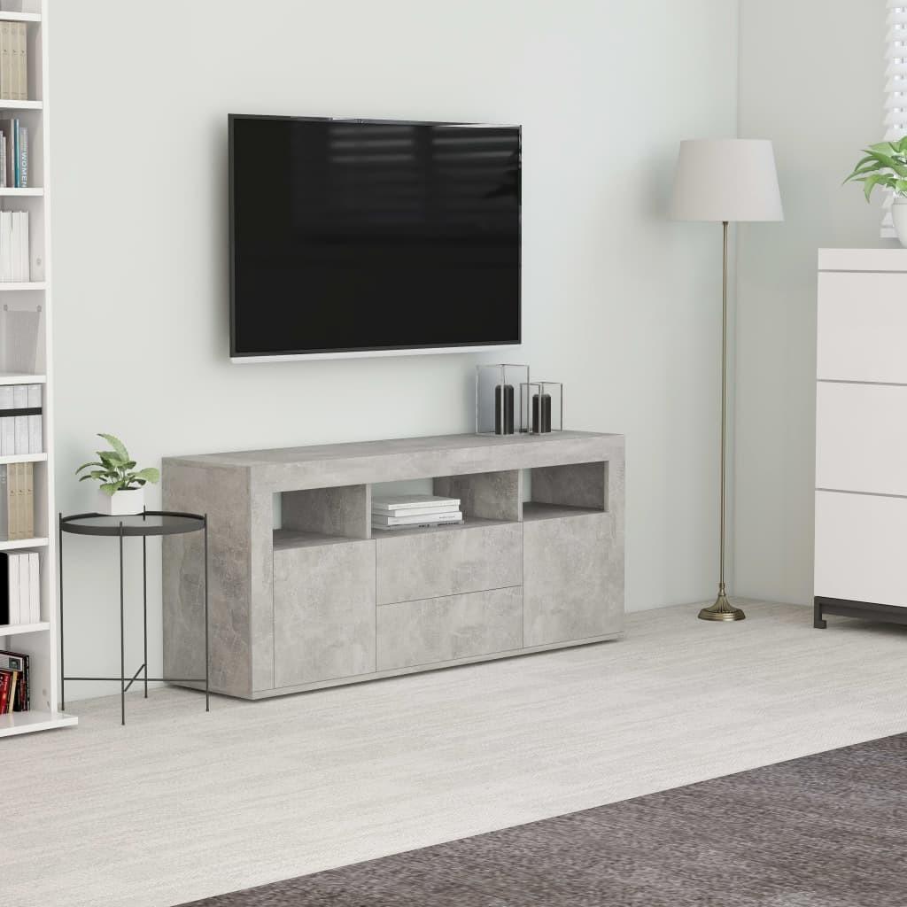 Tv-skab 120x30x50 cm spånplade betongrå