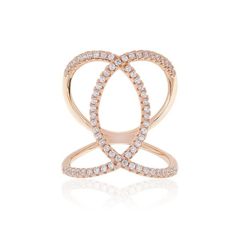 Sif Jakobs ring til kvinder R0059-CZ-RG, str. 14 - pink stål