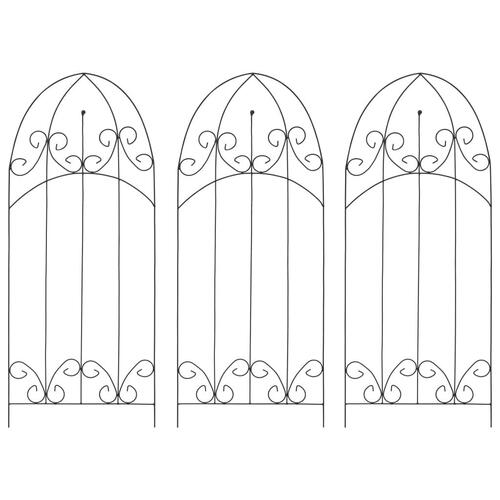 Plantestativer 3 stk. 40x100 cm jern sort