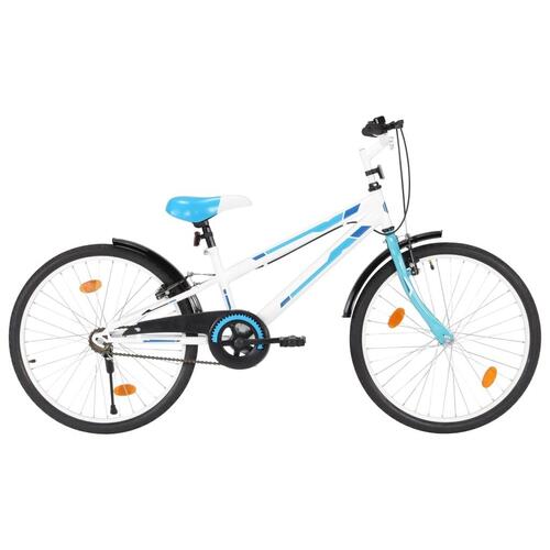 Børnecykel 24 tommer blå og hvid