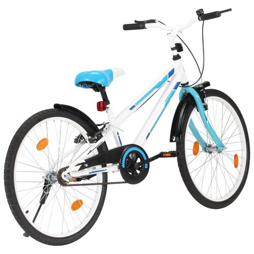 Børnecykel 24 tommer blå og hvid