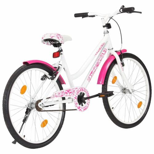 Børnecykel 24 tommer lyserød og hvid