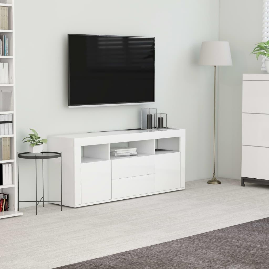 Tv-bord 120x30x50 cm konstrueret træ hvid