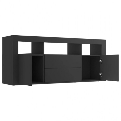 Tv-bord 120x30x50 cm konstrueret træ sort