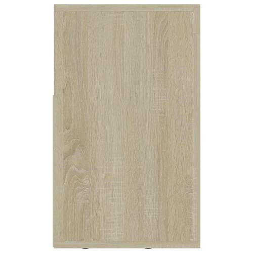 Tv-skab 120x30x50 cm spånplade hvid og sonoma-eg