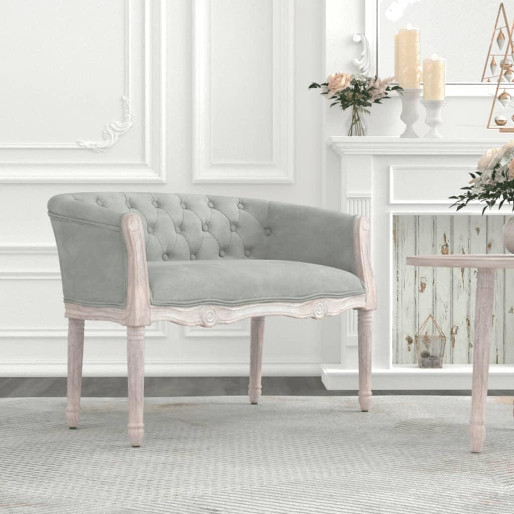 Bænk 98x56x69 cm velour mørkegrå
