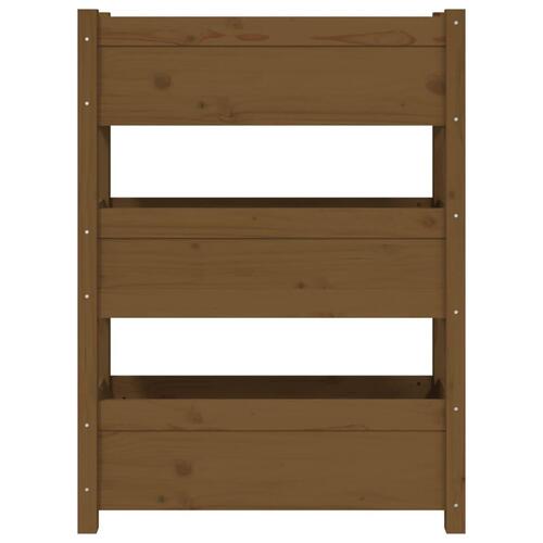 Plantekasse 77x25x104,5 cm massivt fyrretræ gyldenbrun