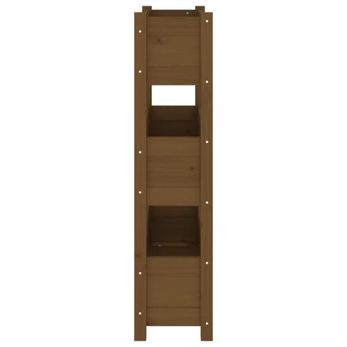 Plantekasse 77x25x104,5 cm massivt fyrretræ gyldenbrun