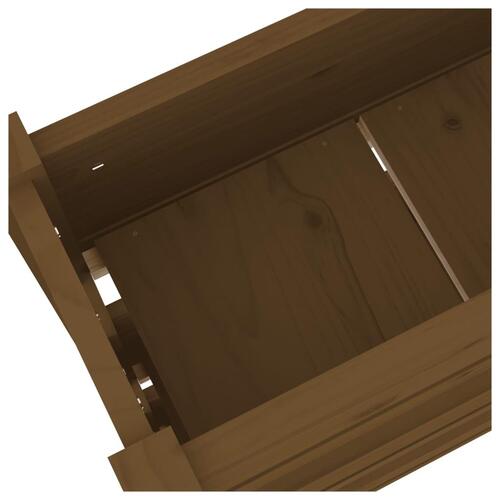 Plantekasse 77x25x104,5 cm massivt fyrretræ gyldenbrun