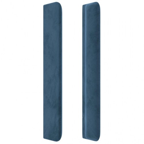 Sengegavl med kanter i fløjl - 93×16×118/128 cm, mørkeblå