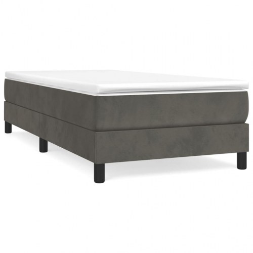 Boxspring sengeramme i fløjl - mørkegrå 80×200 cm
