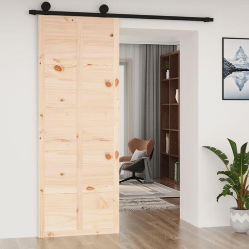 Skydedør 80x1,8x214 cm massivt fyrretræ