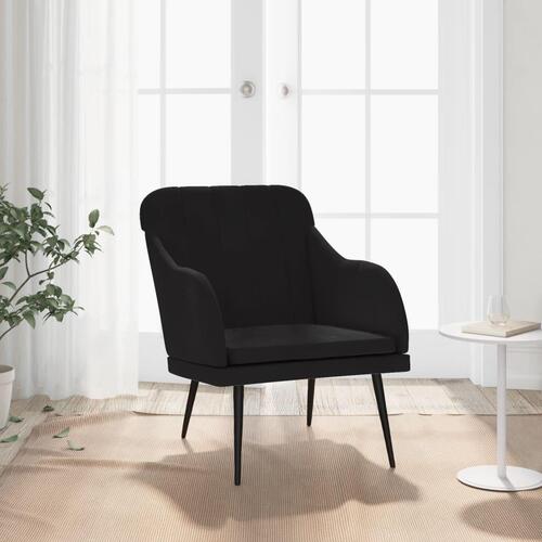 Lænestol 63x76x80 cm velour sort