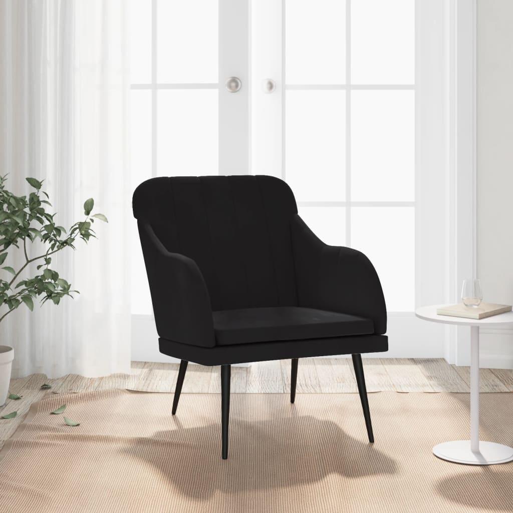 Lænestol 63x76x80 cm velour sort