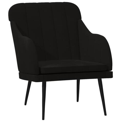 Lænestol 63x76x80 cm velour sort
