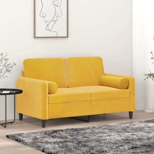 Pyntepuder 2 stk. Ø15x50 cm velour gul