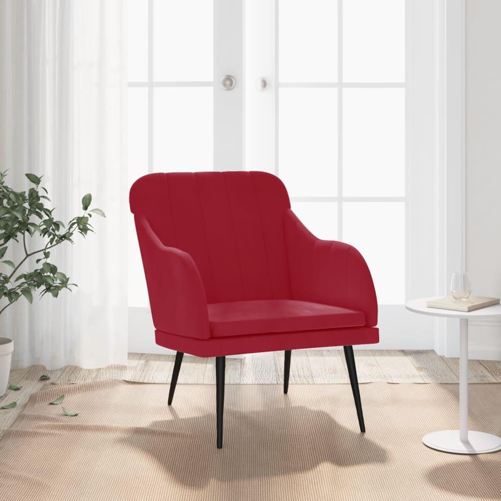 Lænestol 63x76x80 cm velour Vinrød