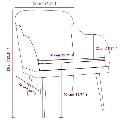 Lænestol 63x76x80 cm velour Vinrød