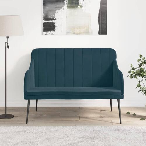 Bænk 110x76x80 cm velour blå