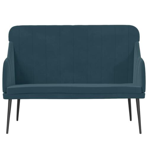 Bænk 110x76x80 cm velour blå