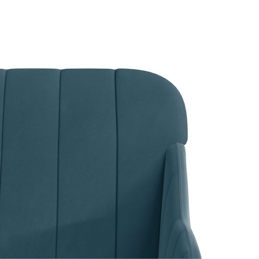 Bænk 110x76x80 cm velour blå
