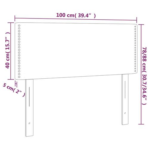 Sengegavl med LED-lys 100x5x78/88 cm fløjl sort