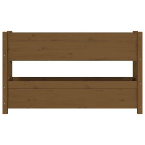 Plantekasse 112x25x66 cm massivt fyrretræ gyldenbrun