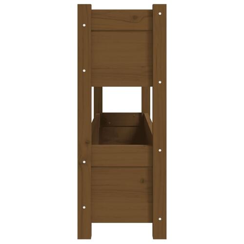 Plantekasse 112x25x66 cm massivt fyrretræ gyldenbrun