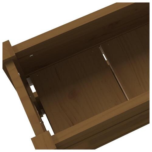 Plantekasse 112x25x66 cm massivt fyrretræ gyldenbrun
