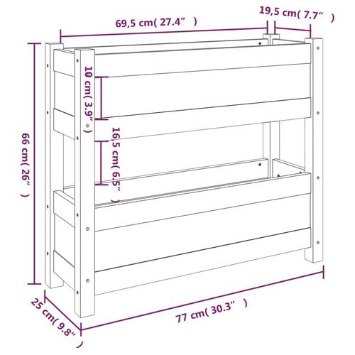 Plantekasse 77x25x66 cm massivt fyrretræ