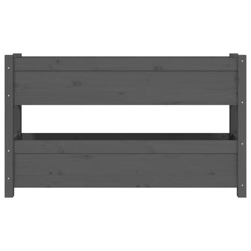 Plantekasse 112x25x66 cm massivt fyrretræ grå