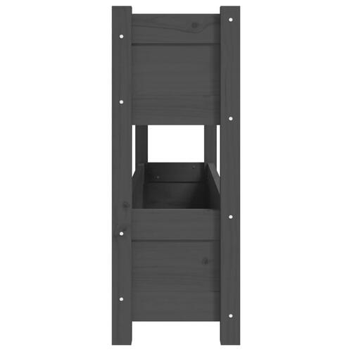 Plantekasse 112x25x66 cm massivt fyrretræ grå