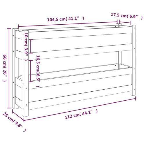 Plantekasse 112x25x66 cm massivt fyrretræ grå