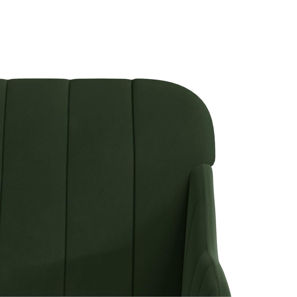 Lænestol 63x76x80 cm velour mørkegrøn
