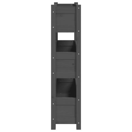 Plantekasse 77x25x104,5 cm massivt fyrretræ grå