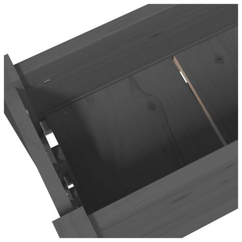 Plantekasse 77x25x104,5 cm massivt fyrretræ grå