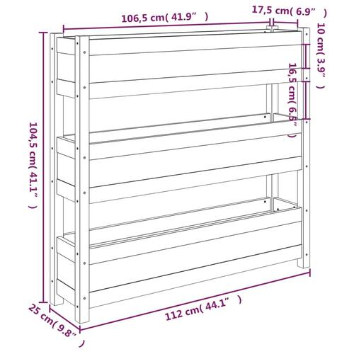 Plantekasse 112x25x104,5 cm massivt fyrretræ