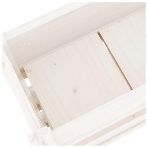 Plantekasse 112x25x104,5 cm massivt fyrretræ hvid