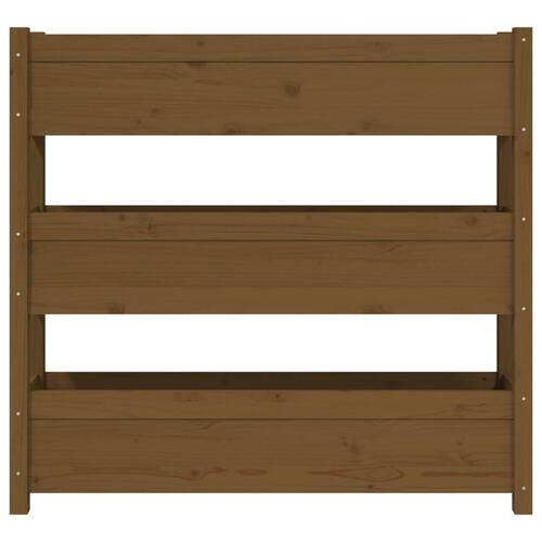 Plantekasse 112x25x104,5 cm massivt fyrretræ gyldenbrun
