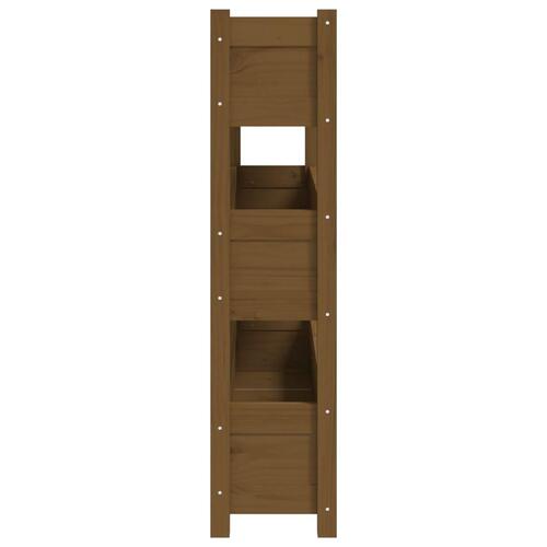 Plantekasse 112x25x104,5 cm massivt fyrretræ gyldenbrun