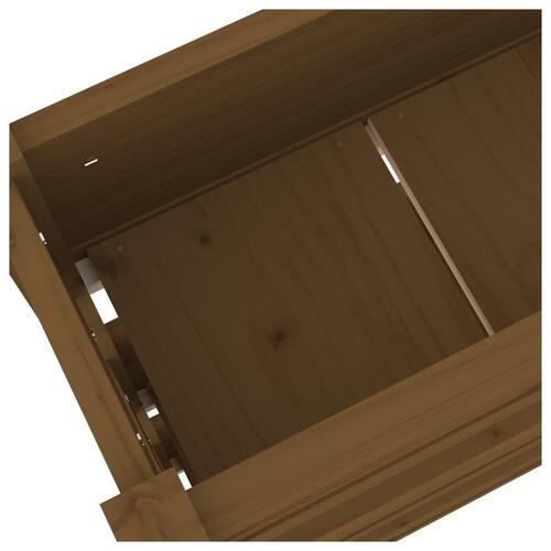 Plantekasse 112x25x104,5 cm massivt fyrretræ gyldenbrun