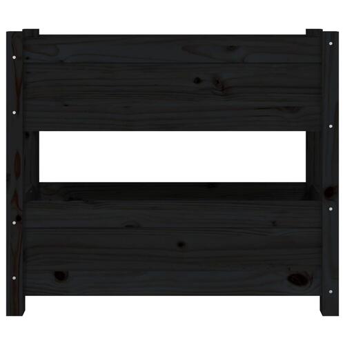 Plantekasse 77x25x66 cm massivt fyrretræ sort