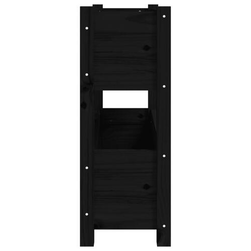 Plantekasse 77x25x66 cm massivt fyrretræ sort