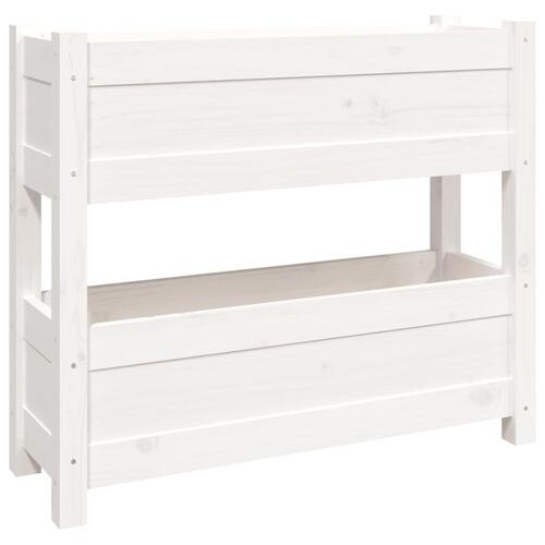 Plantekasse 77x25x66 cm massivt fyrretræ hvid