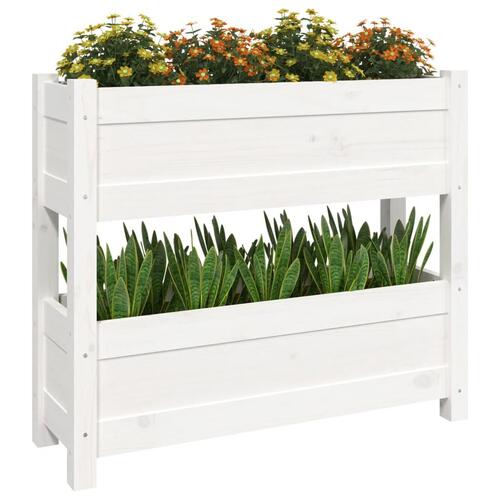 Plantekasse 77x25x66 cm massivt fyrretræ hvid