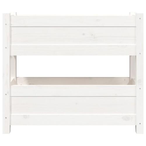 Plantekasse 77x25x66 cm massivt fyrretræ hvid