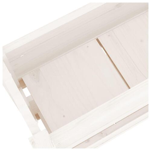 Plantekasse 77x25x66 cm massivt fyrretræ hvid