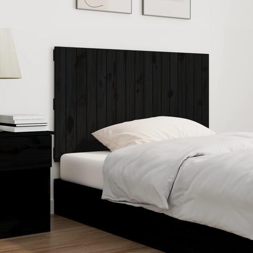 Sengegavl 108x3x60 cm massivt fyrretræ sort
