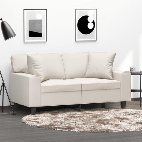 Pyntepuder 2 stk. 40x40 cm kunstlæder cremefarvet